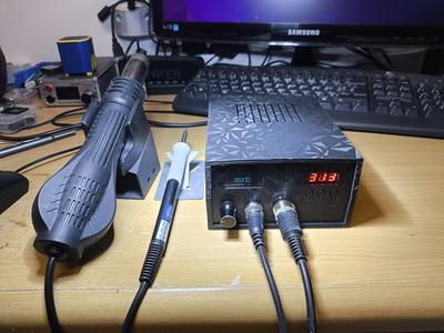 Hot air and T12 combined soldering station