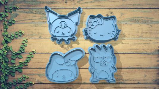 Sanrio Cookie Cutter Set - Hello Kitty - My Melody - Kuromi - Badtz-Maru