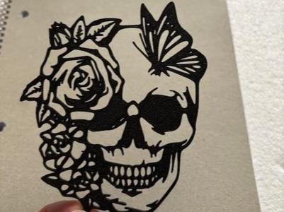 Skull and Rose wall art