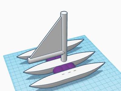 awesome triple hull sail boat