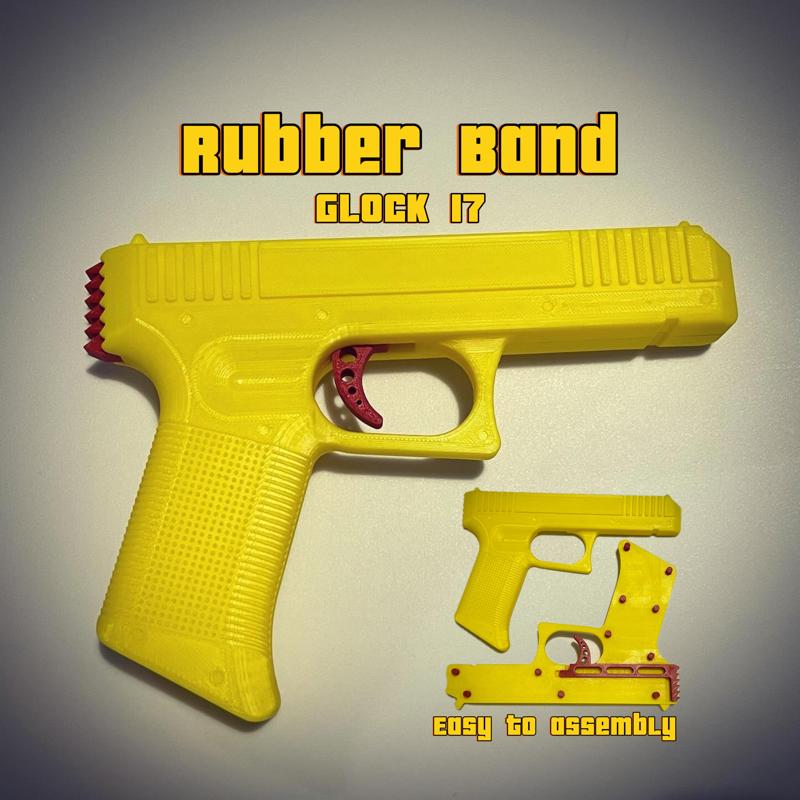 Glock17 Rubber Band Gun "Easy to print & assembly"