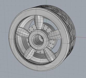 Wheel replacements for diecast cars. Five Spoke