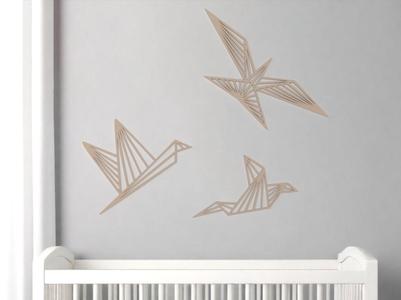 Origami birds geometric wall art