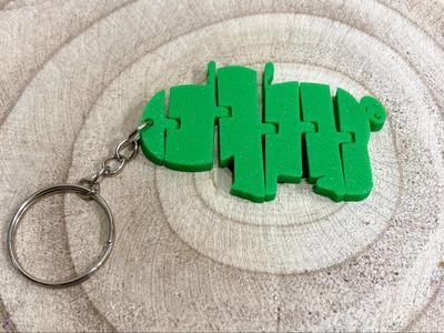 Articulated hippo keychain