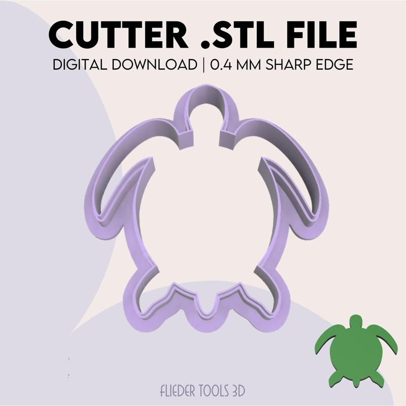 Turtle Shape Polymer Clay Cutter | Turtle Cookie Cutter | Digital STL File