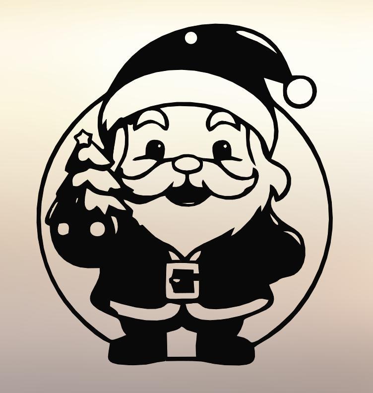 Line art Santa Claus, wall art Santa Claus, 2d art Santa Claus, line art Christmas, noel, Navidad