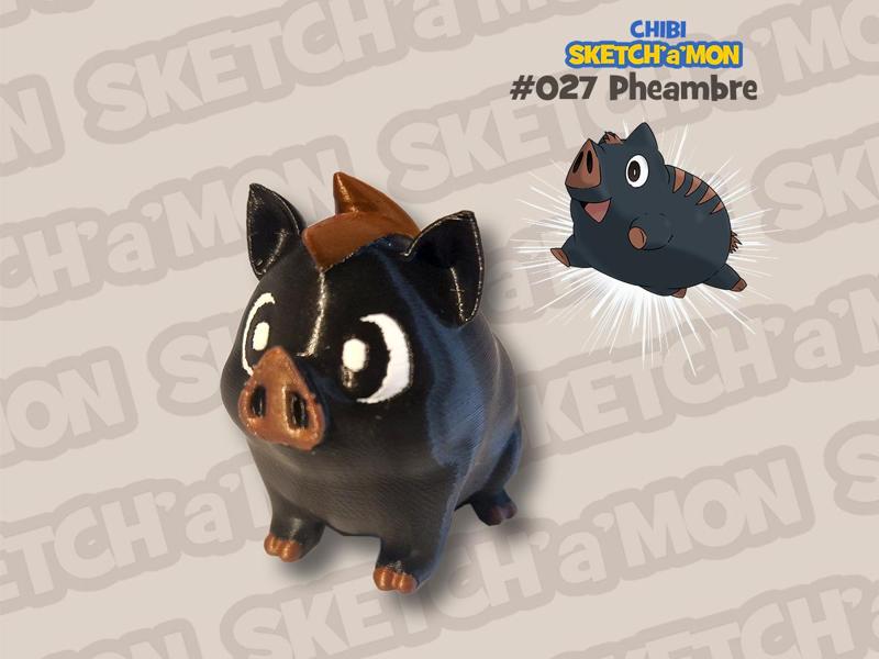 Cute Black Pig mascot (Pheambre from Sketchamon)