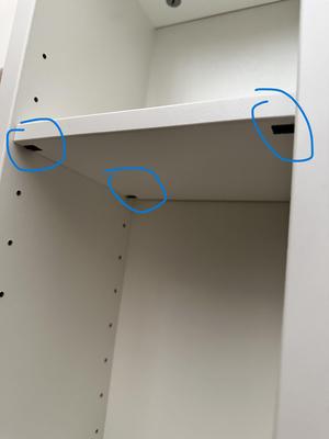 Ikea Billy shelf pins