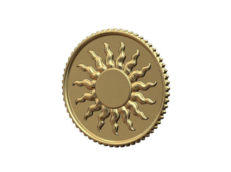 Sun relif coin 3D print model