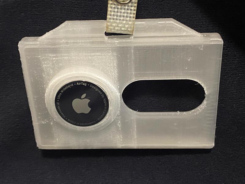 Double badge holder with AirTag