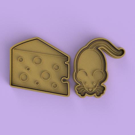 CORTANTES + ESTAMPAS RATON Y QUESO / MOUSE AND CHEES CUTTERS + STAMPS