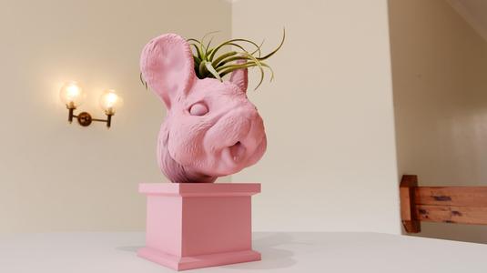 chinchilla bust smiling planter pot flower vase stl