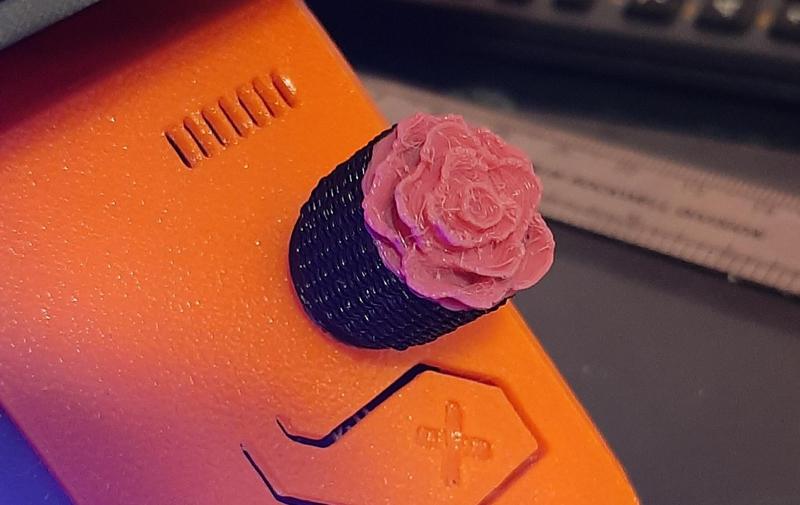 Rose knurled potentiometer knob, 6mm ID, printer knob