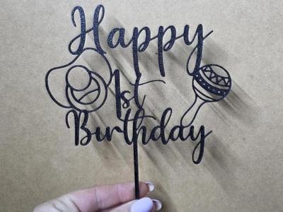 Happy 1st Birthday 1 colour with pacifier