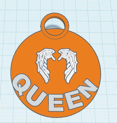 Queen Keychain with Angel wings