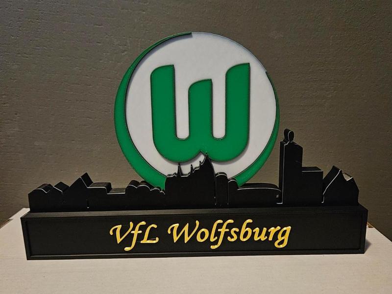 VfL Wolfsburg with Wolfsburg skyline