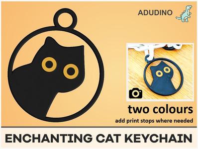Enchanting Black Cat Keychain