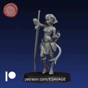 Bella Tiefling Barbarian 32mm DnD
