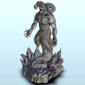 Bestial demon with horns - Creature Darkness War 15mm 20mm 28mm 32mm
