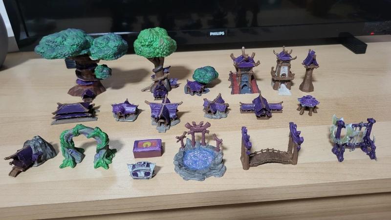 Warcraft night elf board game buildings