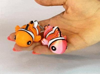 Cute Flexi Nemo Clownfish (Keychain & Toy)