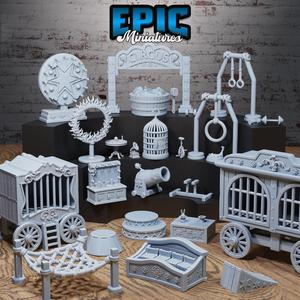 Carnival Scatter / Funfair Market Tiles / Mysterious Circus Items / Artist Equipment / Beast Cabinet Item Set