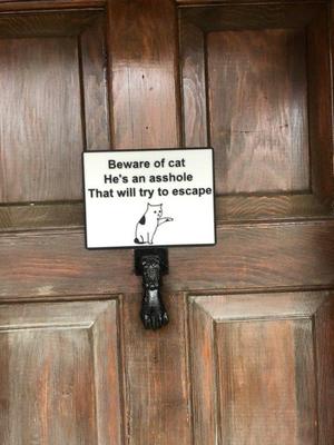 Cat Warning Sign