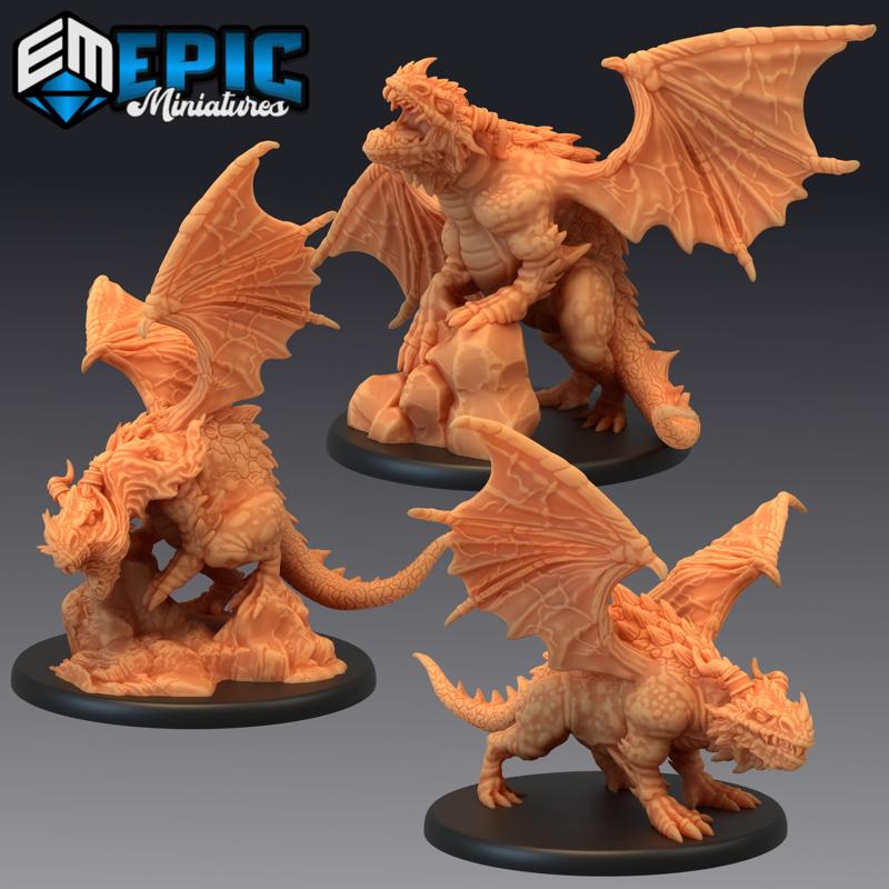 Cave Dragon Set / Earth Drake / Winged Mountain Encounter / Magical Beast