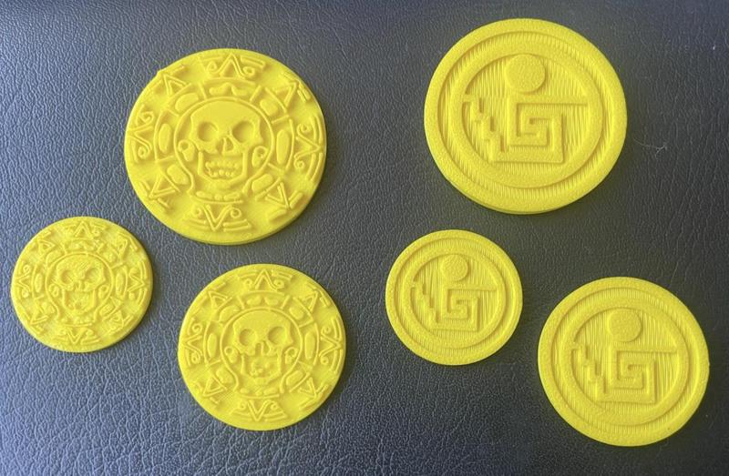 Pirates of the Caribbean Coins, reinforced, 3 sizes