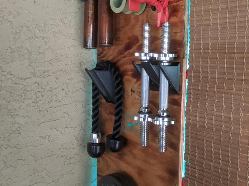 Dual barbell adjustable dumbbell wall mount homegym