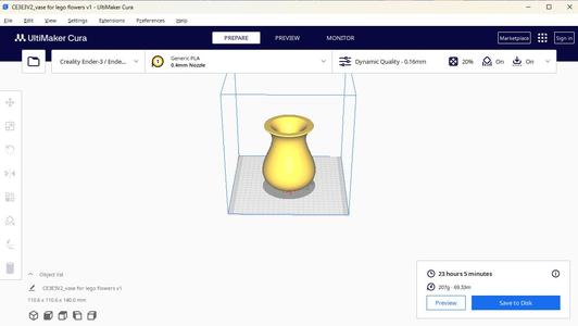 Fower vase for lego or real flowers