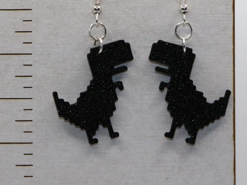 Pixel Dino Earring