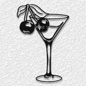martini glass wall art bar drink decor