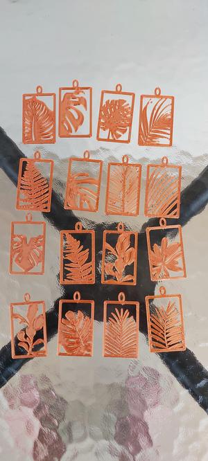 Leaf Earrings Square Design