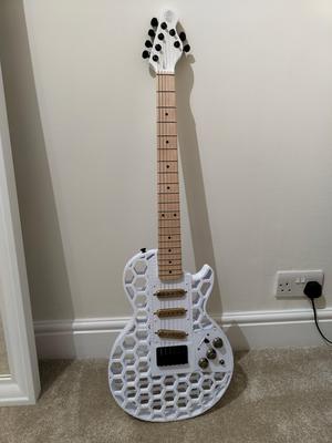 3D Printed Guitar - LP Style Hex Design - Full Size Playable