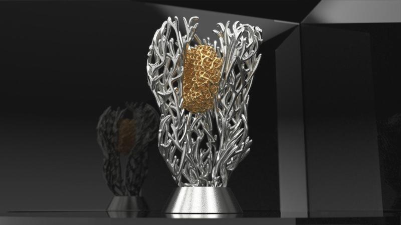 Organic trophy 3D print industry awards V2