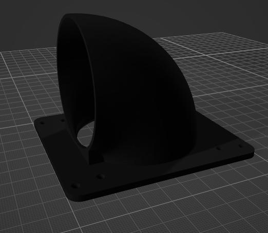 K40 90Deg Exhaust Duct (for updated K40 with the 120mm fan in the rear) w 90 rotation