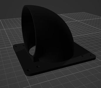 K40 90Deg Exhaust Duct (for updated K40 with the 120mm fan in the rear) w 90 rotation