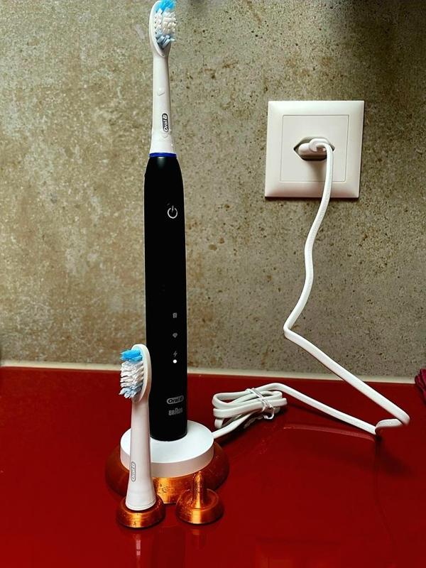 Holder for Oral-B Pulsonic 3717 charger and two toothbrush