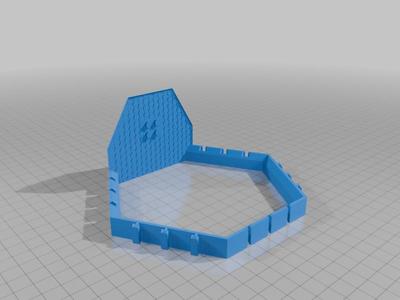 Modular hex wall display with LEGO studs