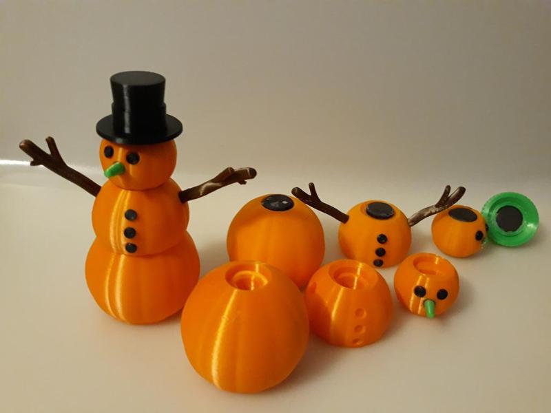 Magnetic Pumkin Snowman