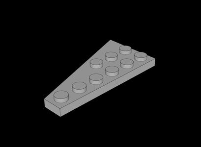 Lego Compatible (54383.dat) Wing  3 x  6 Right
