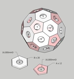 Assembled soccer ball model