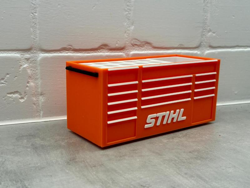 STIHL inspired Toolbox desk organizer pen holder
