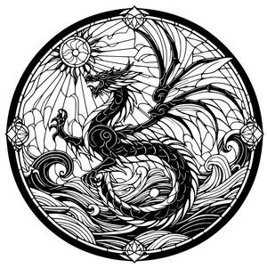 Wall art / fan: Dragon (13)