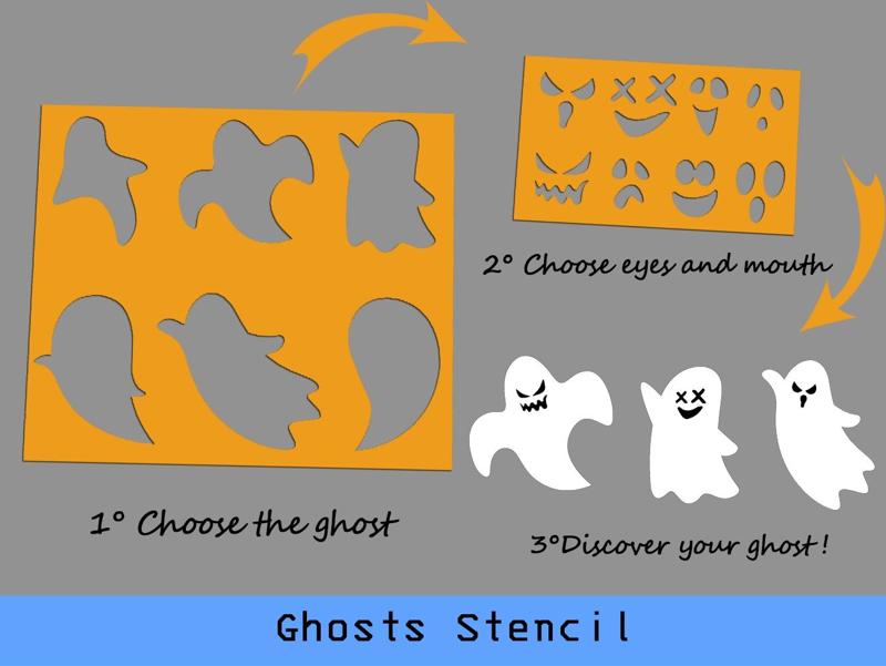 Halloween Ghosts Stencil