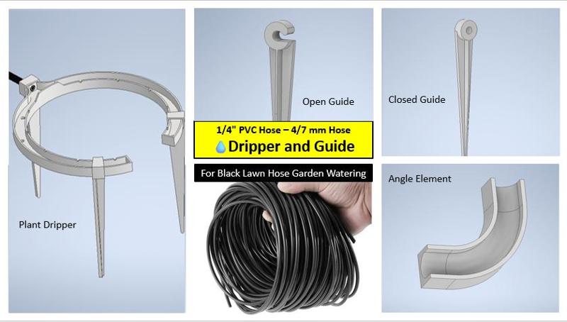 Dripper and Guide for Vinyl/PVC Hose 4/7 mm 1/4"