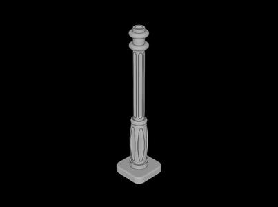 Lego Compatible (2039.dat) Support  2 x  2 x  7 Lamppost with  6 Base Flutes