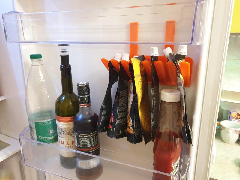Doy pack holder for the fridge