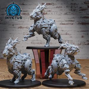Cyber Deer Set / Steampunk Robot / Mecha Animal Construct / Steel Battle Machine / Space Infantry Monster / Cosmic Invasion Army / Cyberpunk Steam Technology / Sci-Fi Encounter